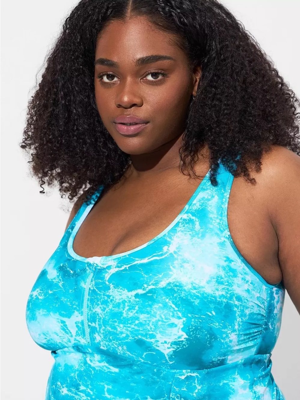 Torrid Wireless Long Zip-Front Swim Dress With Short Size 1X - Picture 6 of 14